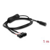 Delock Lüfterkabel DC Buchse 5,5 x 2,1 mm zu 2 x 4 Pin Lüfteranschluss Stecker (2 Pins belegt) mit Schalter 1 m