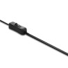 Delock Lüfterkabel DC Buchse 5,5 x 2,1 mm zu 2 x 4 Pin Lüfteranschluss Stecker (2 Pins belegt) mit Schalter 1 m