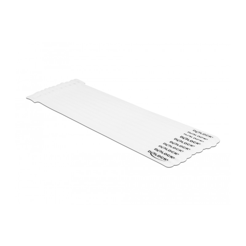 Delock Klett-Kabelbinder L 250 x B 12 mm weiß 10 Stück
