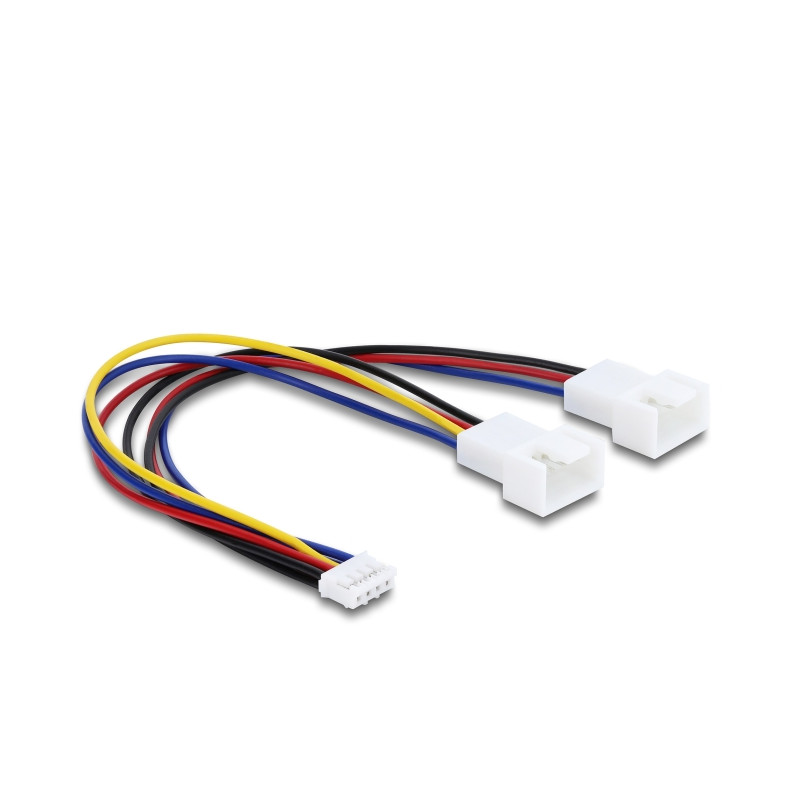 Delock Y-Lüfterkabel 1 x JST PH 4 Pin PWM Buchse zu Stecker + 4 Pin (3 Pins belegt) Stecker 15 cm
