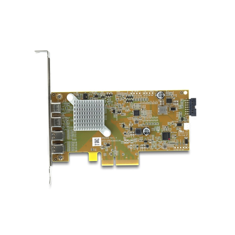 Delock PCI Express x4 Karte zu 2 x extern USB Type-C™ 40 Gbps (DP Alt Mode) Buchse – Low Profile Formfaktor
