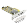 Delock PCI Express x4 Karte zu 2 x extern USB Type-C™ 40 Gbps (DP Alt Mode) Buchse – Low Profile Formfaktor