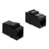 Delock Keystone Modul Kupplung RJ14 Buchse zu RJ14 Buchse Cat.3 Kunststoff schwarz