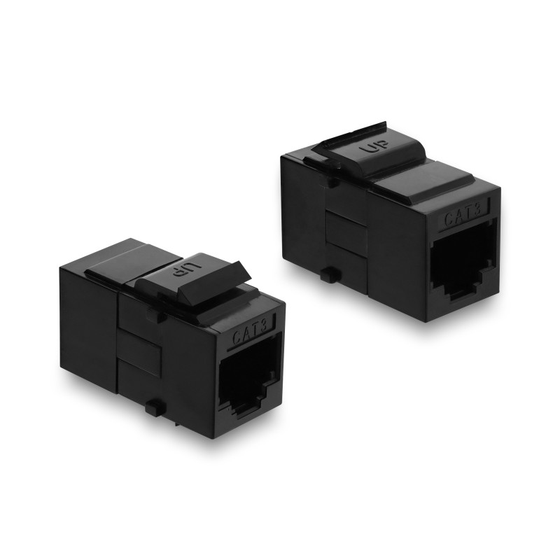 Delock Keystone Modul Kupplung RJ12 Buchse zu RJ12 Buchse Cat.3 Kunststoff schwarz