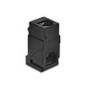 Delock Keystone Modul Kupplung RJ14 Buchse zu RJ14 Buchse 90° gewinkelt Cat.3 Kunststoff schwarz