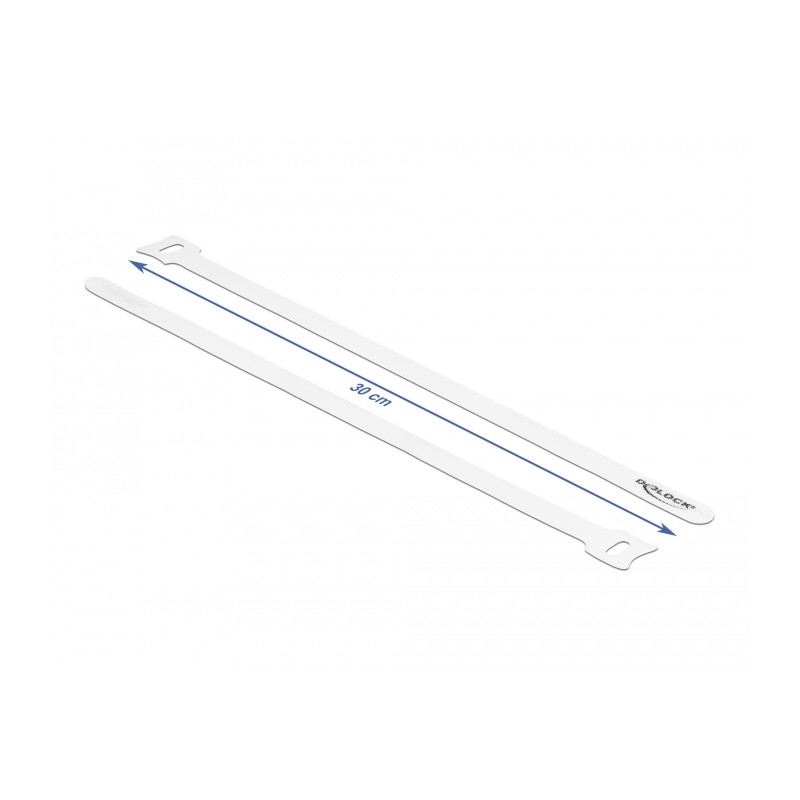 Delock Klett-Kabelbinder L 300 x B 12 mm weiß 10 Stück