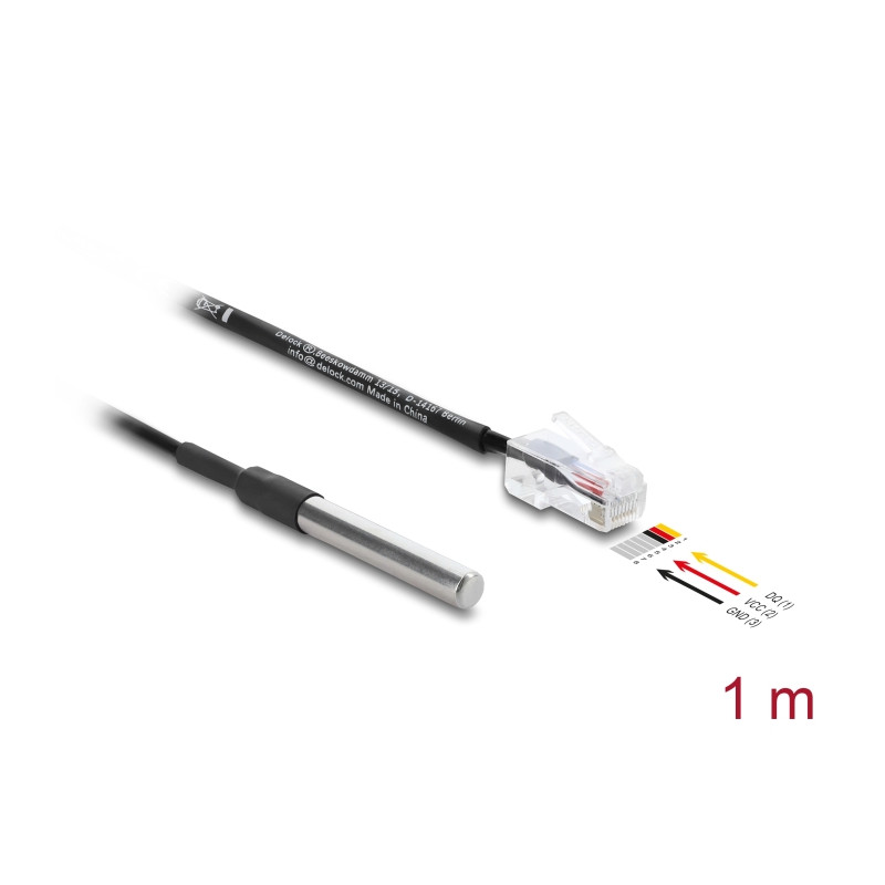 Delock Temperaturfühler-Kabel mit RJ45 Stecker DS18B20 1 m