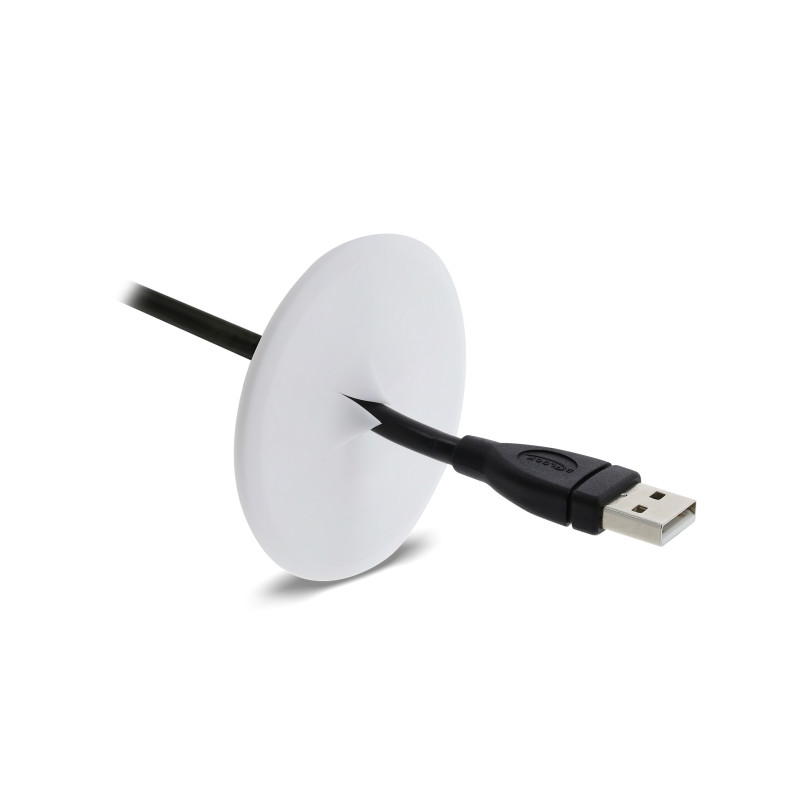 Delock Silikon Kabeldurchführung rund Ø 65 mm zur Wandmontage / Tischmontage weiß