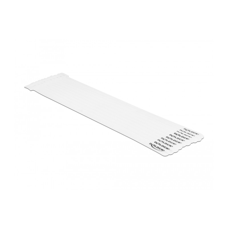 Delock Klett-Kabelbinder L 300 x B 12 mm weiß 10 Stück