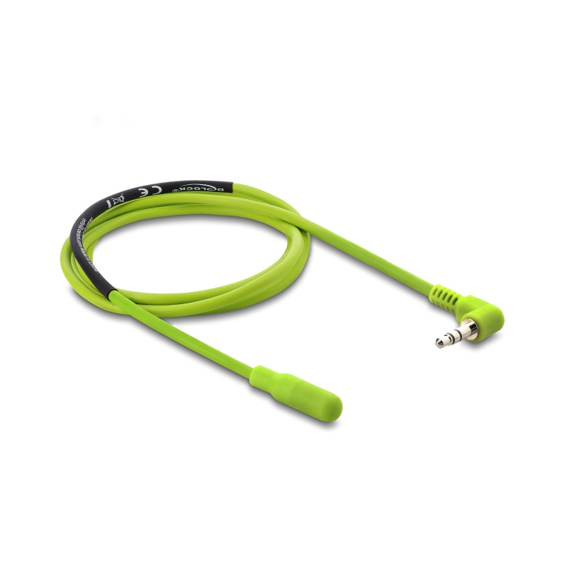 Delock Temperaturfühler-Kabel mit 3,5 mm 3 Pin Klinkenstecker 90° gewinkelt DS18B20 1 m