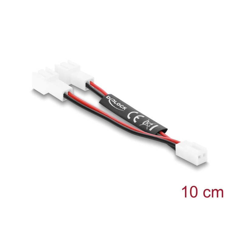 Delock Y-Lüfterkabel 1 x 2 Pin Buchse zu 2 x 2 Pin Stecker 10 cm