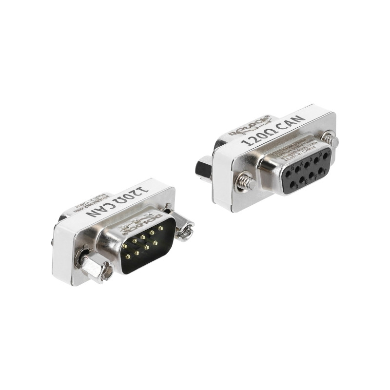 Delock D-Sub 9 Pin CAN Bus Adapter Stecker zu Buchse 120 Ohm Abschlusswiderstand