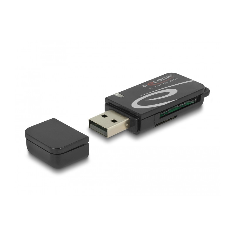 Delock Mini USB 2.0 Card Reader mit SD und Micro SD Slot