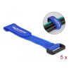 Delock Klett-Kabelbinder mit Schlaufe L 150 x B 20 mm blau 5 Stück