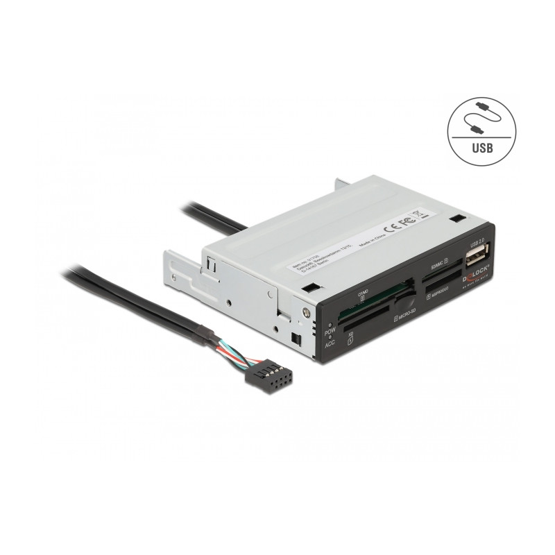 Delock 3.5″ USB 2.0 Card Reader 5 Slot + 1 x USB 2.0 Typ-A Buchse
