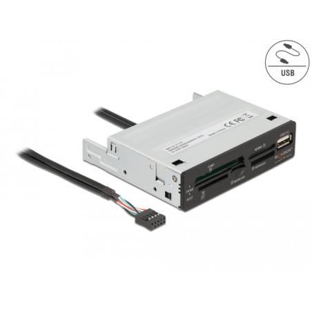 Delock 3.5″ USB 2.0 Card Reader 5 Slot + 1 x USB 2.0 Typ-A Buchse