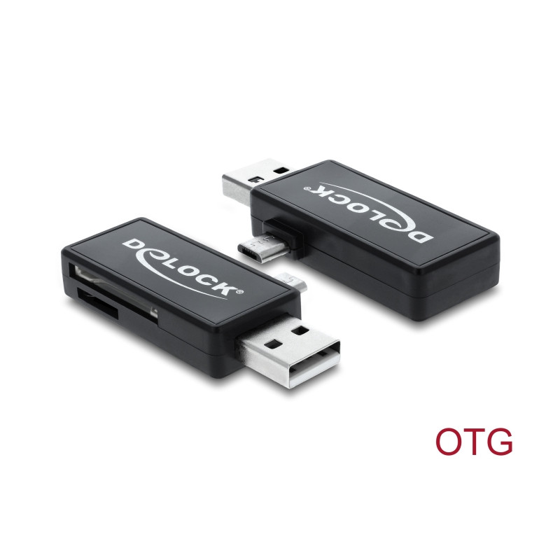 Delock Micro USB OTG Card Reader + USB A Stecker