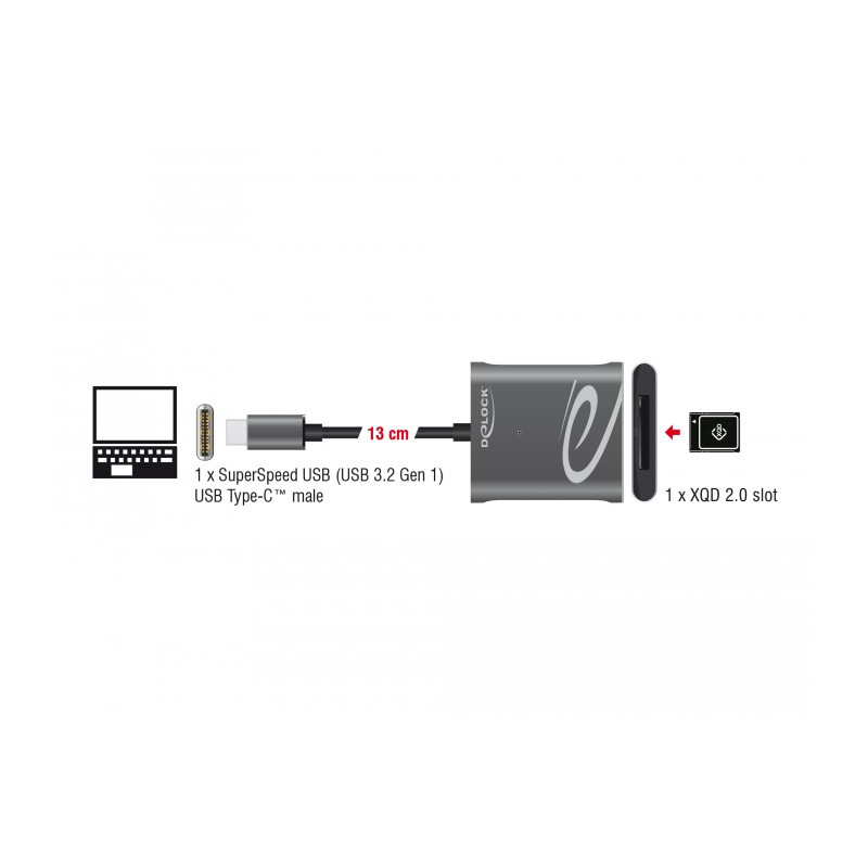 Delock USB Type-C™ Card Reader für XQD 2.0 Speicherkarten