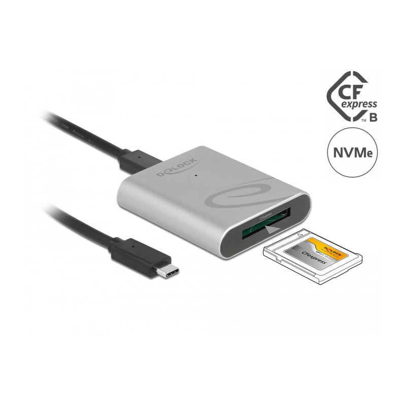 Delock USB Type-C™ Card Reader im Aluminium Gehäuse für CFexpress Speicherkarten