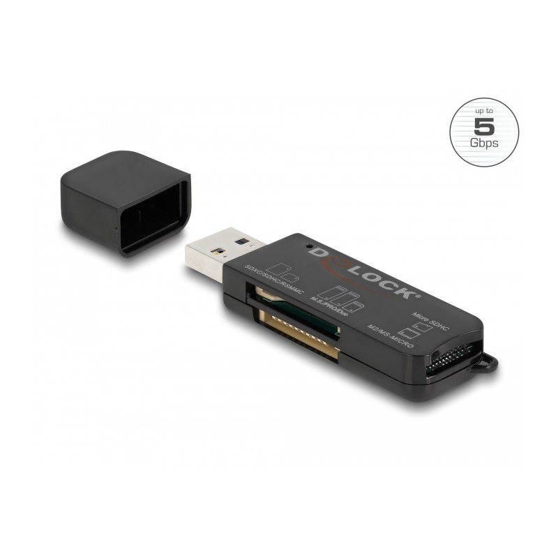 Delock SuperSpeed USB Card Reader für SD / Micro SD / MS Speicherkarten