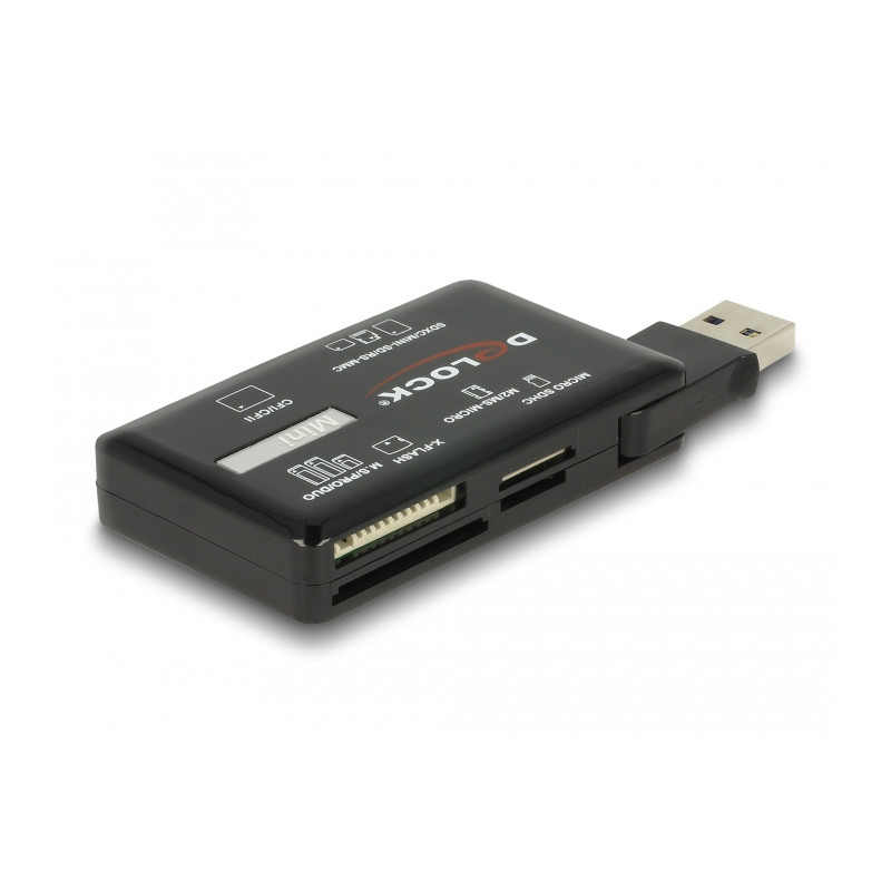 Delock SuperSpeed USB 5 Gbps Card Reader für CF / SD / Micro SD / MS / M2 / xD Speicherkarten