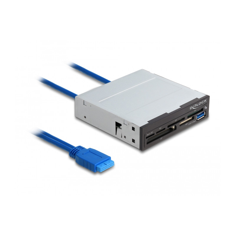 Delock 3.5″ SuperSpeed USB Card Reader 6 Slots + 1 x USB Typ-A Buchse