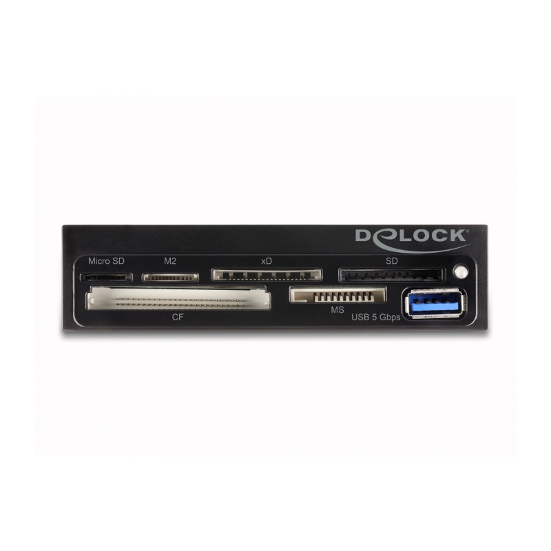 Delock 3.5″ SuperSpeed USB Card Reader 6 Slots + 1 x USB Typ-A Buchse
