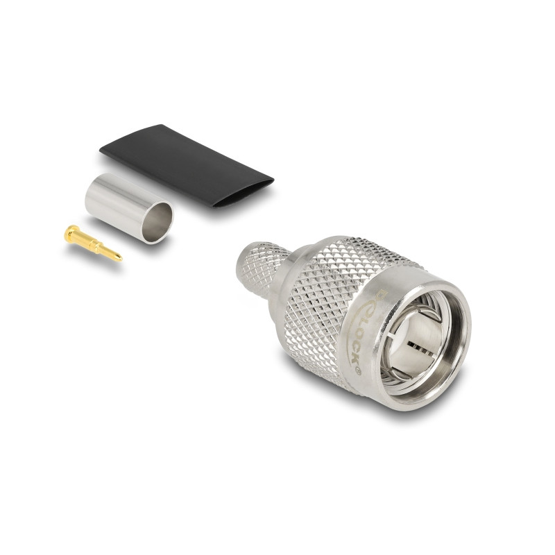 Delock TNC Stecker zum Crimpen RG-59 mit passendem Schrumpfschlauch
