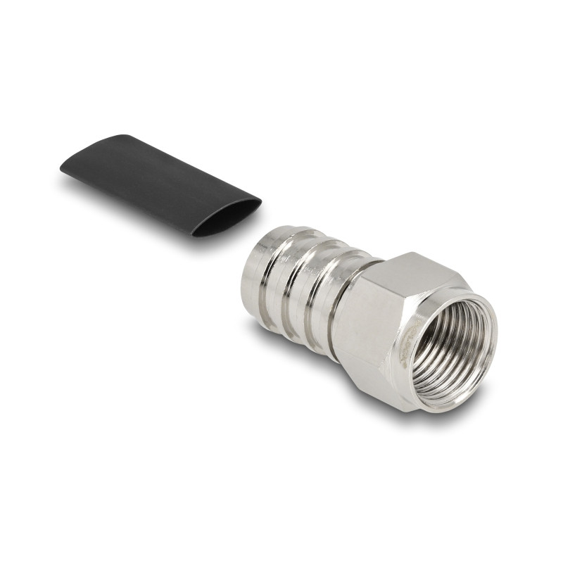 Delock F Stecker zum Crimpen RG-59 mit passendem Schrumpfschlauch