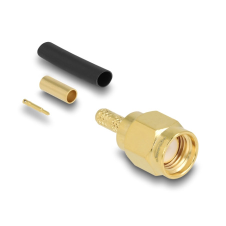 Delock SMA Stecker zum Crimpen RG-174 / RG-316 mit passendem Schrumpfschlauch