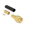 Delock RP-SMA Stecker zum Crimpen LMR200 mit passendem Schrumpfschlauch
