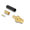 Delock RP-SMA Buchse zum Crimpen LMR200 mit passendem Schrumpfschlauch