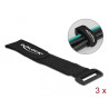 Delock Klett-Kabelbinder mit Schlaufe L 280 x B 38 mm schwarz 3 Stück