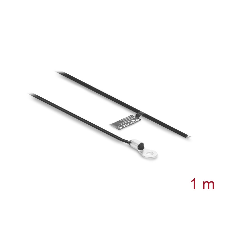 Delock Temperaturfühler-Kabel M4 mit 2 x offenen Kabelenden XLPE flach B25/85 3977K 1 m