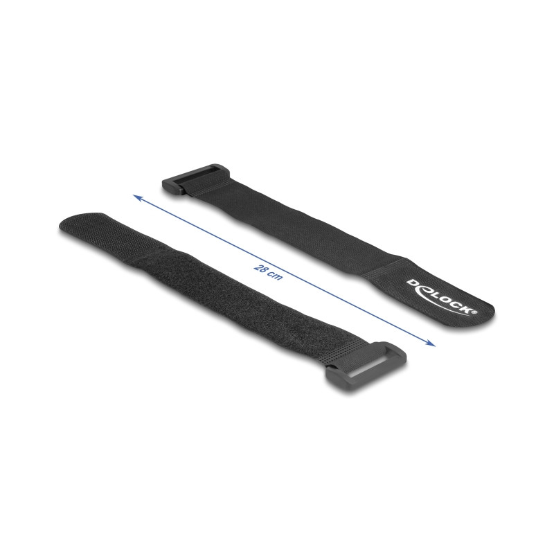Delock Klett-Kabelbinder mit Schlaufe L 280 x B 38 mm schwarz 3 Stück
