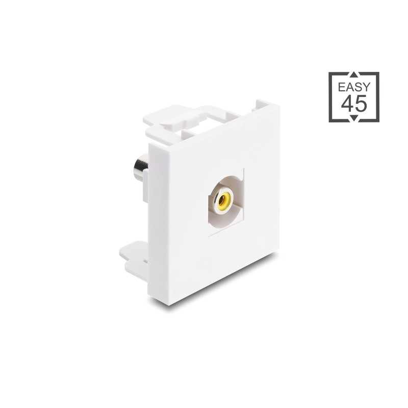 Delock Easy 45 Modul Cinch Buchse zu Cinch Buchse gelb / weiß