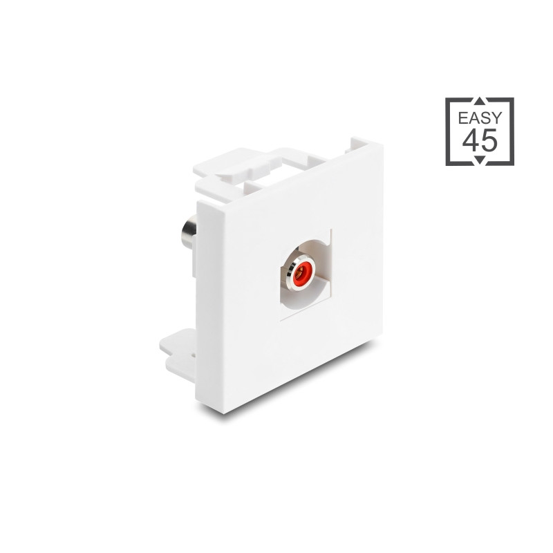 Delock Easy 45 Modul Cinch Buchse zu Cinch Buchse rot / weiß
