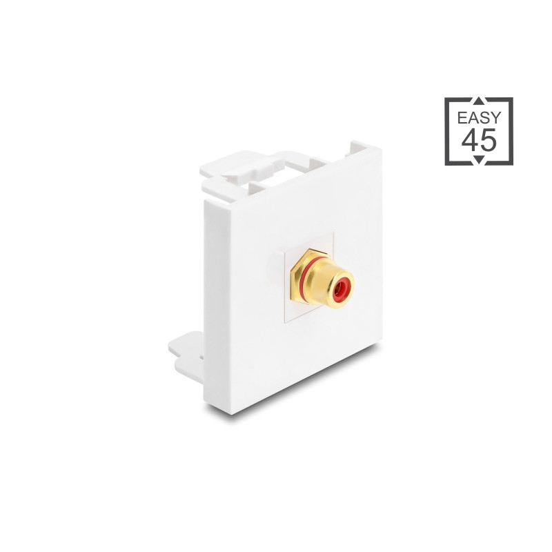 Delock Easy 45 Modul Cinch Buchse zu Cinch Buchse vergoldet rot / weiß