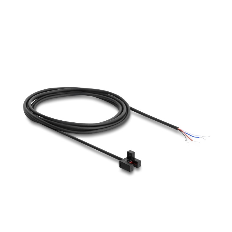 Delock Gabellichtschranke 5 mm Typ F mit 4 x offenen Kabelenden PNP L/D umschaltbar 2 m
