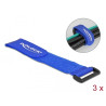 Delock Klett-Kabelbinder mit Schlaufe L 280 x B 38 mm blau 3 Stück