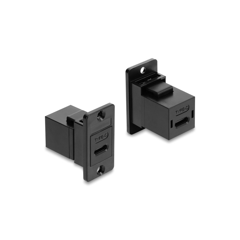 Delock Panel Mount USB 2.0 Type-C™ Buchse zu Buchse schwarz