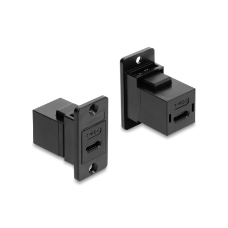 Delock Panel Mount USB 2.0 Type-C™ Buchse zu Buchse schwarz