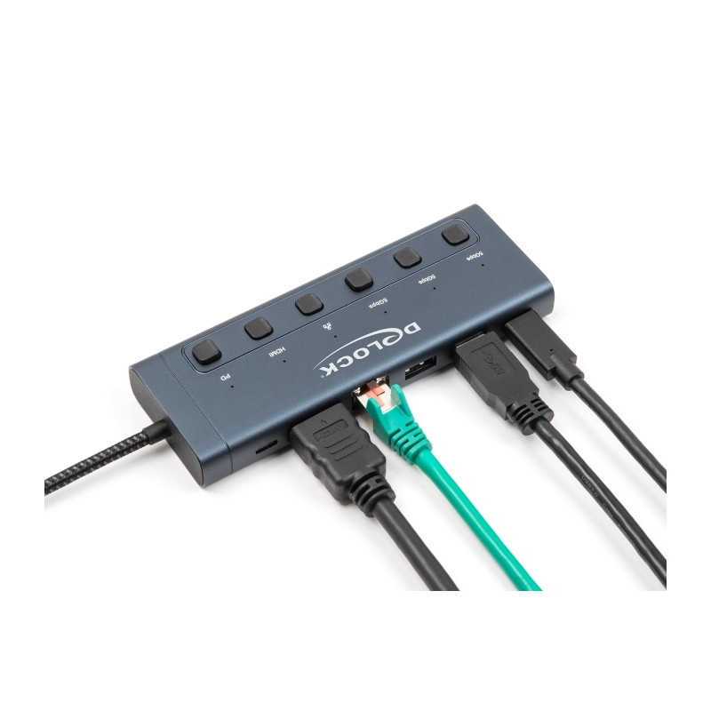 Delock USB Type-C™ Dockingstation 4K - HDMI / USB / Gigabit LAN / PD 3.0 90 W mit Schalter