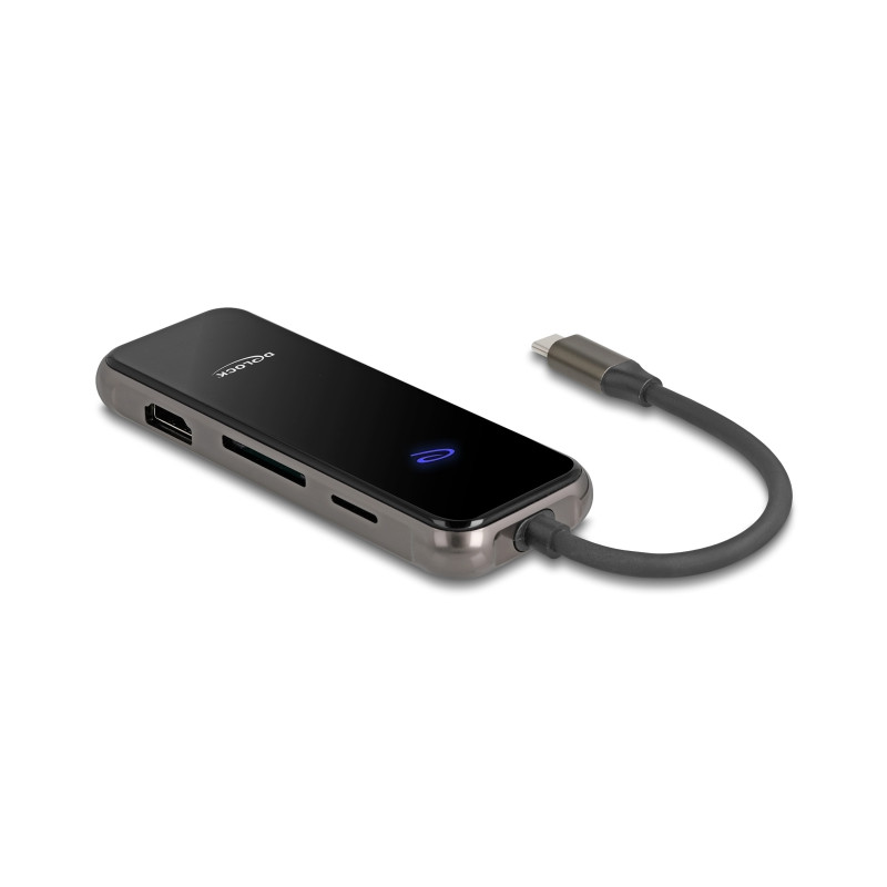 Delock USB Type-C™ Dockingstation 4K - HDMI / USB Hub / SD - Micro SD Slot / PD 3.0 85 W Oberfläche aus gehärtetem Glas