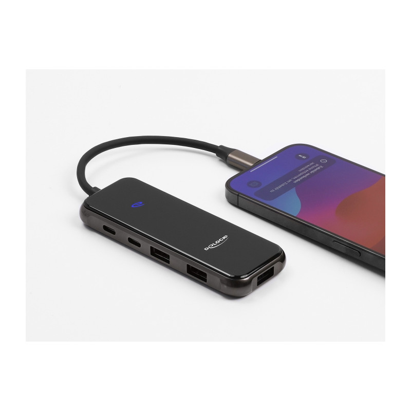 Delock USB Type-C™ Dockingstation 4K - HDMI / USB Hub / SD - Micro SD Slot / PD 3.0 85 W Oberfläche aus gehärtetem Glas