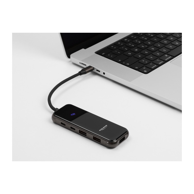 Delock USB Type-C™ Dockingstation 4K - HDMI / USB Hub / SD - Micro SD Slot / PD 3.0 85 W Oberfläche aus gehärtetem Glas