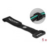 Delock Klett-Kabelbinder mit Schlaufe und Befestigungsöse L 150 x B 20 mm schwarz 5 Stück