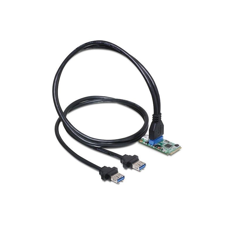 Delock Mini PCIe I/O PCIe full size 1 x 19 Pin USB 3.0 Pin Header