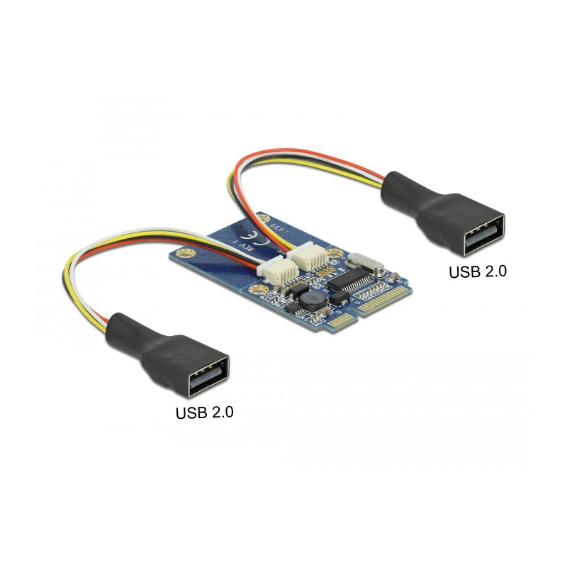 Delock Mini PCIe I/O full size 2 x USB 2.0 Typ-A Buchse