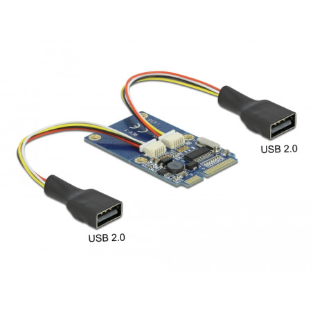 Delock Mini PCIe I/O full size 2 x USB 2.0 Typ-A Buchse
